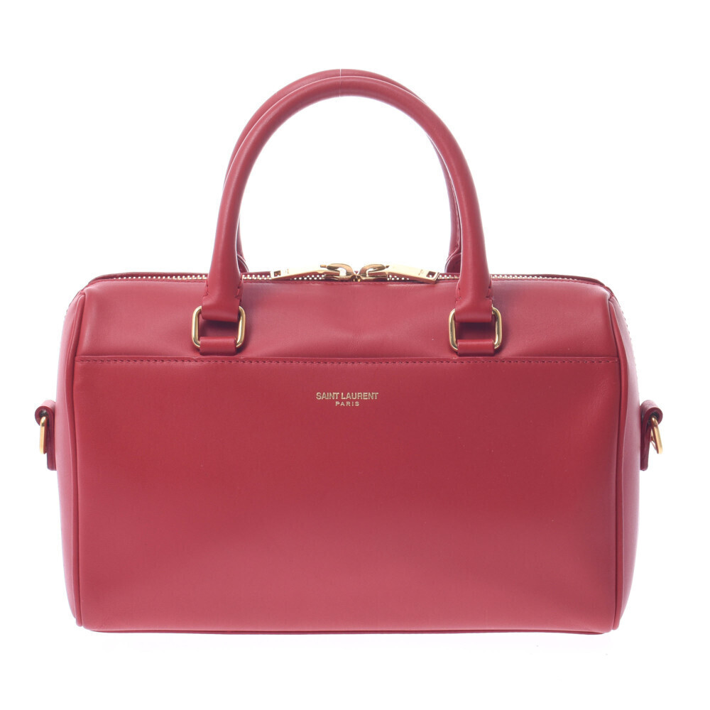 SAINT LAURENT Baby Duffle Bag Red Calfskin Handbag
